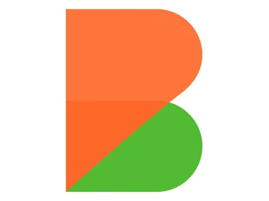 Modern Red Green Letter B Mark Logo Template