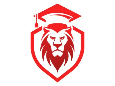 Modern Red Lion Education Student Logo Template