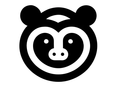 Monkey Bear Head Silhouette Logo Template