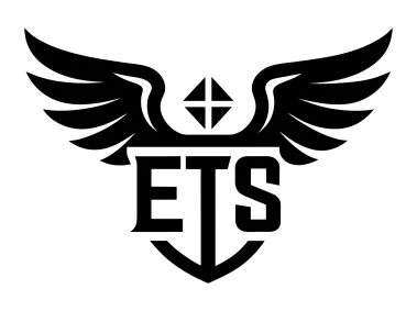 Monogram ETS Letters with Wings and Anchor Logo Template