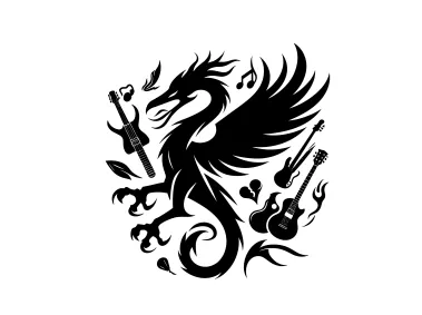 Music Band Dragon Logo Template