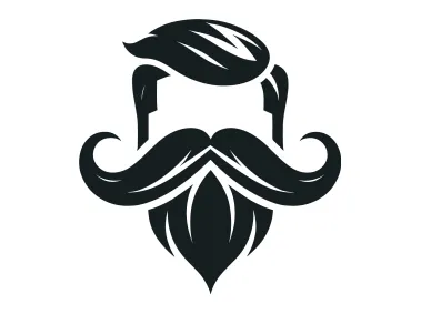Mustache Face Logo Template