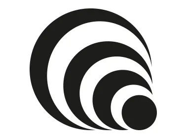 Nested Crescent Circles Geometric Shape Logo Template