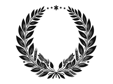 Olive Leaves Black Wreath Logo Template