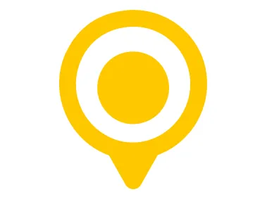 Orange Circle Map Pin Logo Template