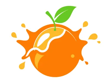 Orange Slices with Leaves and Splash Logo Template