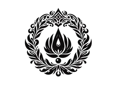 Ornament Black Wreath Logo Template