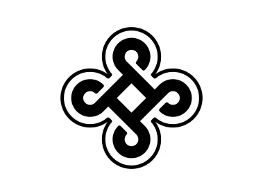 Ornamental Knot Shape Symbol of Unity and Balance Logo Template