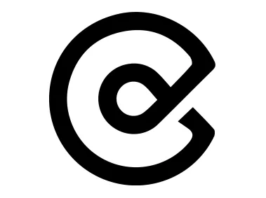 Pacman Style E Letter Shape Logo