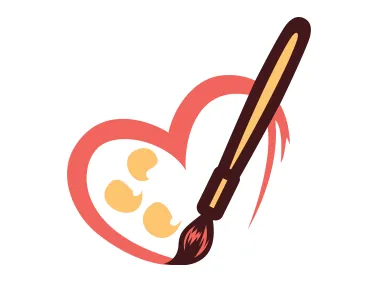 Painting Brush and Heart Logo Template
