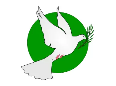 Peace Dove in Green Circle Logo