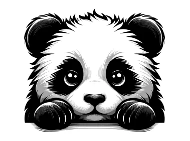 Peeking Baby Panda Logo Template