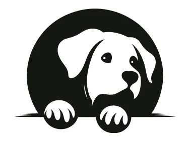 Peeking Dog in Circle Logo Template