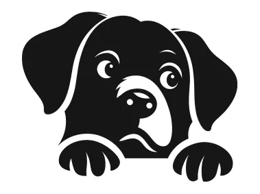 Peeking Dog Logo Template
