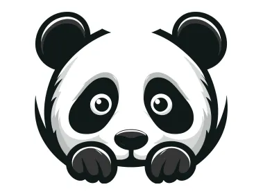 Peeking Panda Vector Logo Template