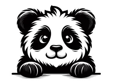 Peeking Panda Logo Template
