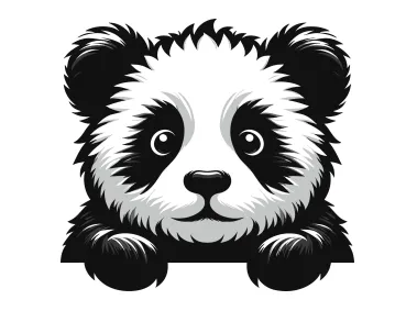 Peeking Panda Logo Template
