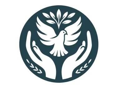 Pigeon Flying in Two Hands Logo Template