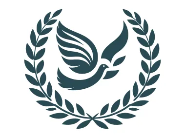 Pigeon in Olive Wreath Logo Template