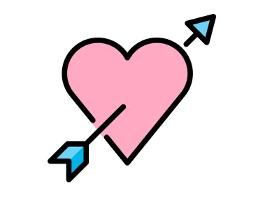 Pink Heart With Arrow Icon