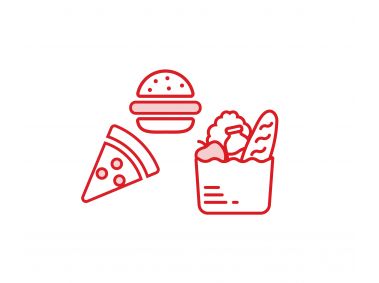 Pizza Burger Grocery Foods Logo