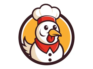 Playful Chef Chicken Logo Template