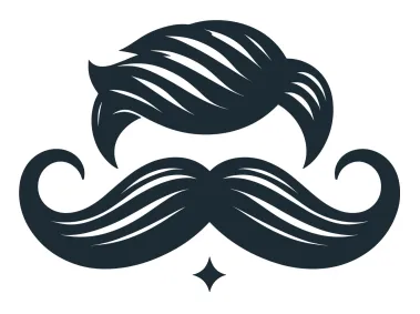 PNG Beard, Mustache and Hair Logo Template