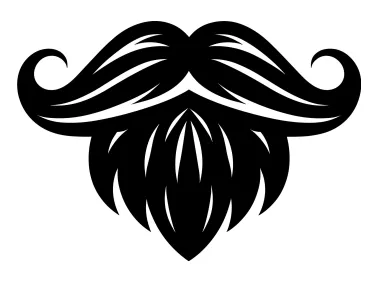 PNG Beard Mustache Logo Template