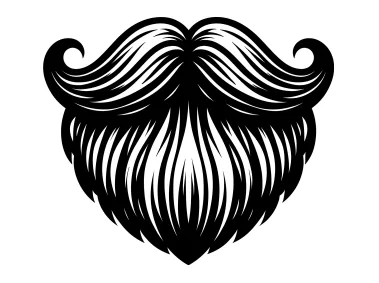 PNG Beard Mustache Logo Template