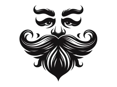 PNG Bearded Man with Mustache Logo Template