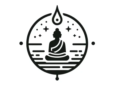 PNG Linear Buddha in Circle Logo Template