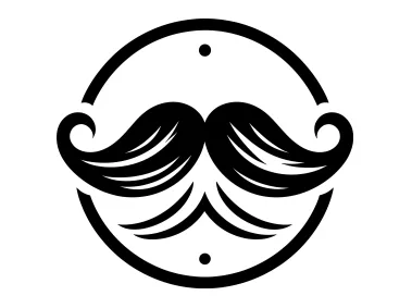 PNG Mustache in Circle Logo Template