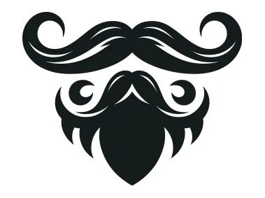 PNG Vector Beard Mustache Logo Template