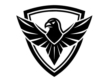 Premium Flying Falcon in Shield Logo Template