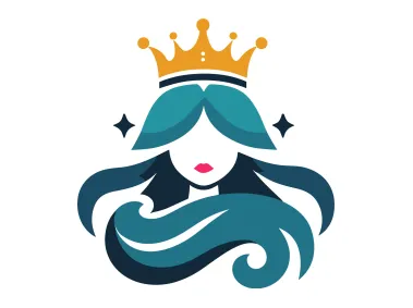 Princess with Golden Crown Logo Template