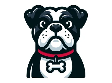 Puppy Carton Bulldog Clipart Logo Template