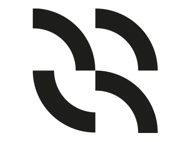 Quarter Circle Pieces Geometric Shapes Logo