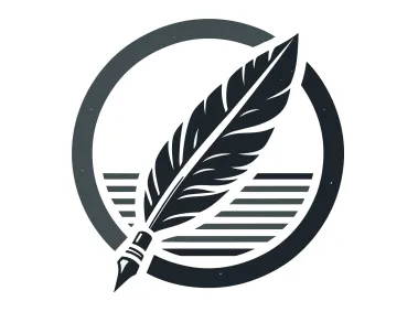 Quill Pen in Circle Logo Template