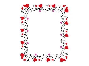 Rectangle Love Text Frame Vector