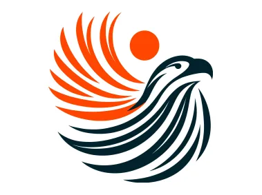 Red Abstract Flying Eagle Logo Template