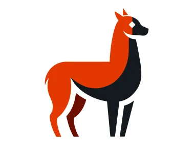 Red Alpaka Animal Logo Template
