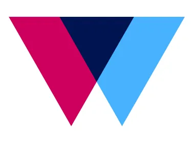 Red and Blue Letter W Logo Template