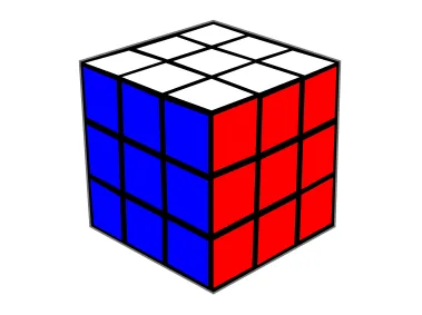 Red and Blue Rubiks Cube Logo Template