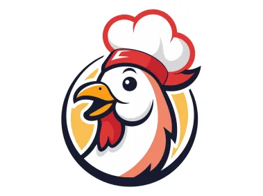 Red Chicken Chef Logo Template