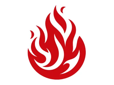 Red Flame Shape Logo