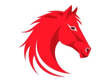 Red Horse Head Logo Template