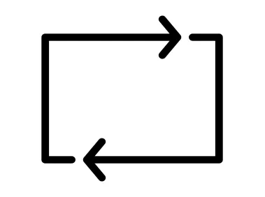 Repeat Square Arrows Loop, Cycle & Synchronization Icon