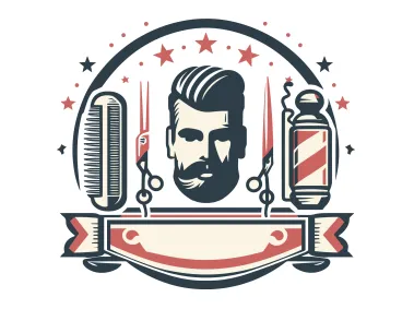 Retro Barber Shop Logo Template