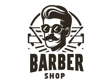 Retro Barber Shop Logo Template