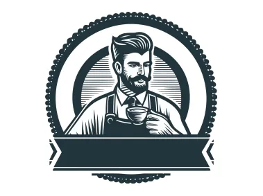 Retro Coffee Shop Barista Logo Template